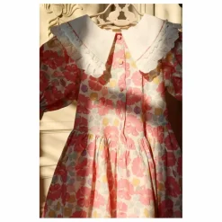 Robe Cœur à Col Coton Bio | Framboise