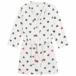 Robe de Chambre Cœurs Rayés | Blanc