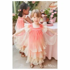 Robe de fée plissée en organza avec sa baguette magique