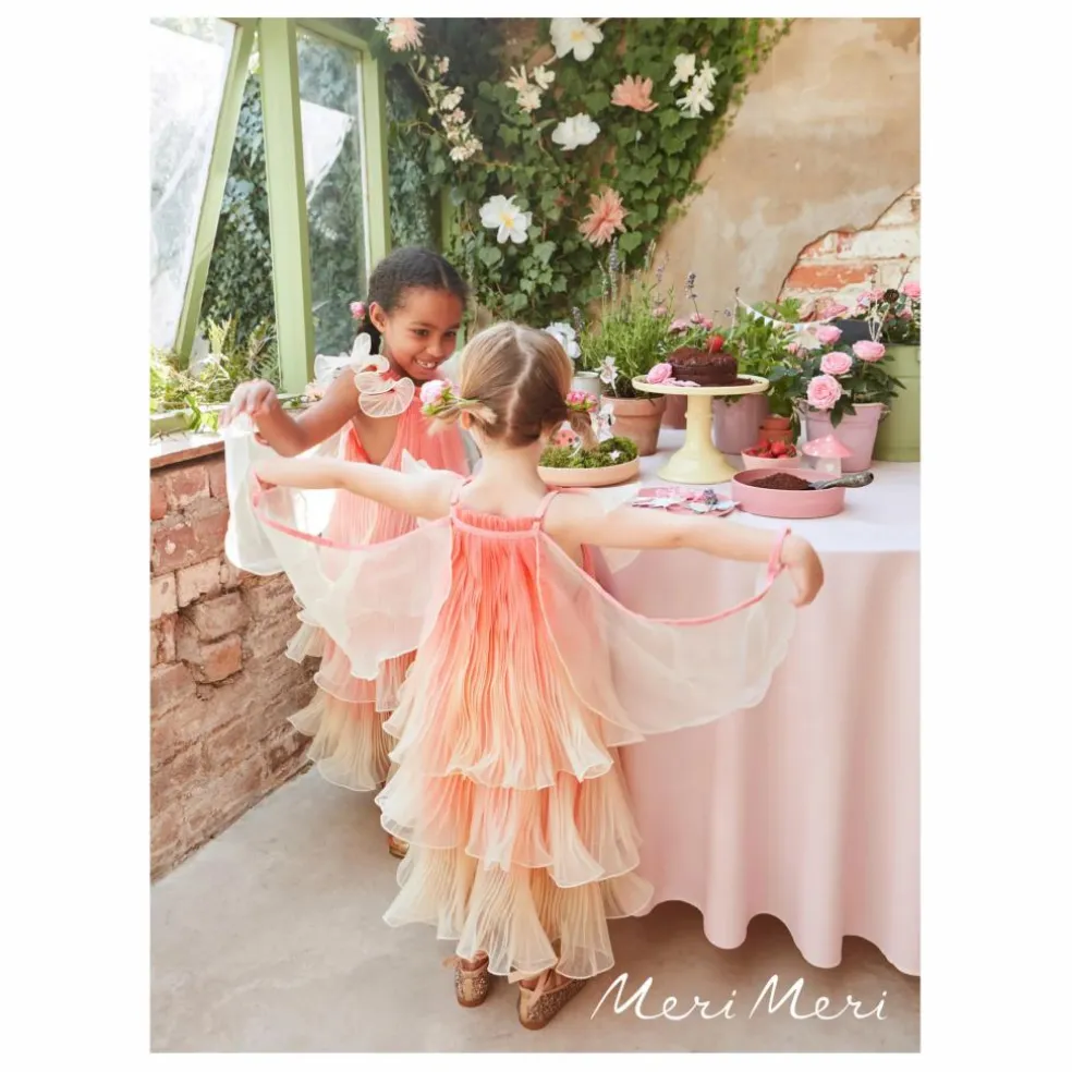 Robe de fée plissée en organza avec sa baguette magique