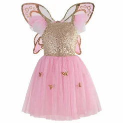 Robe de papillon avec ses ailes dorées