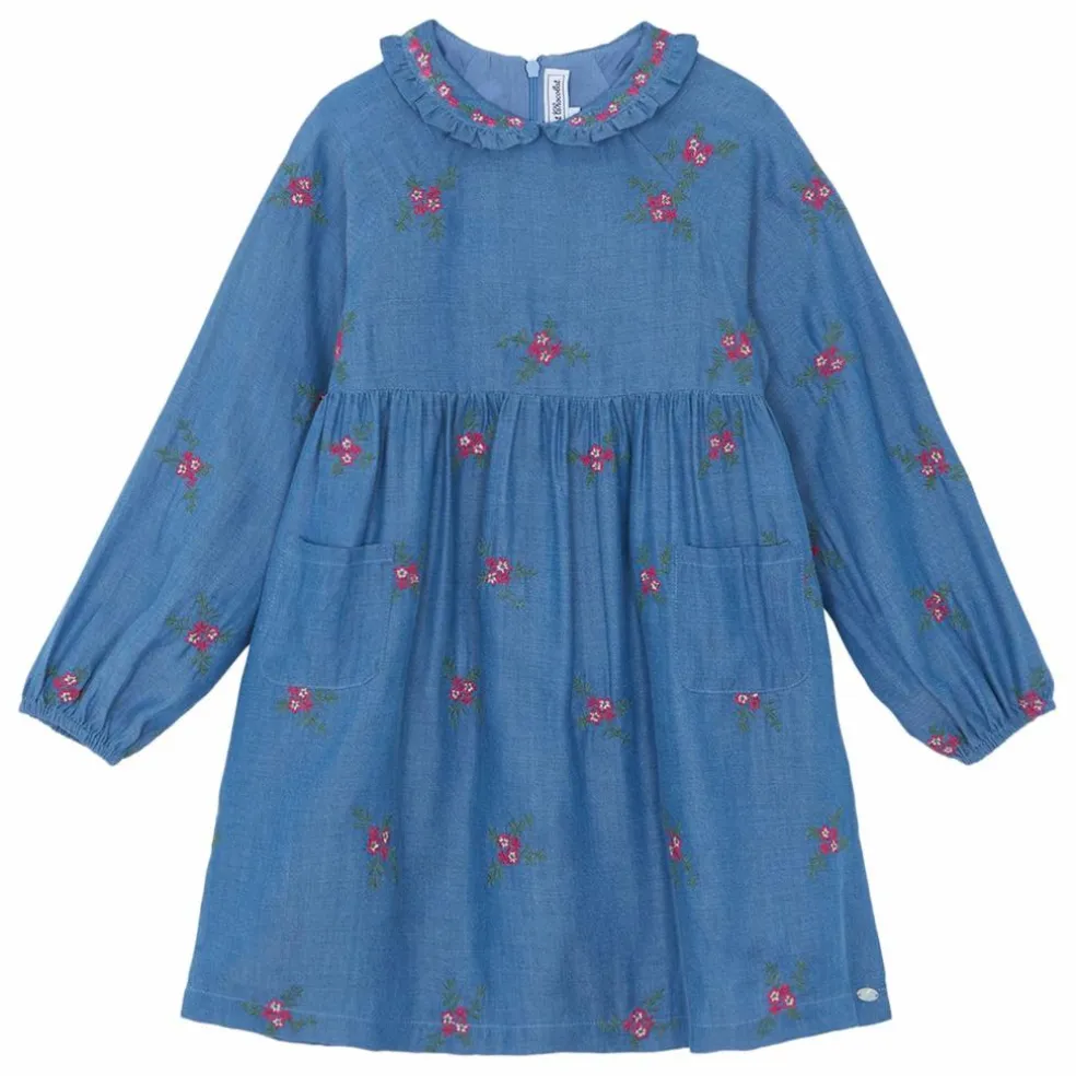 Robe Denim Brodée | Bleu