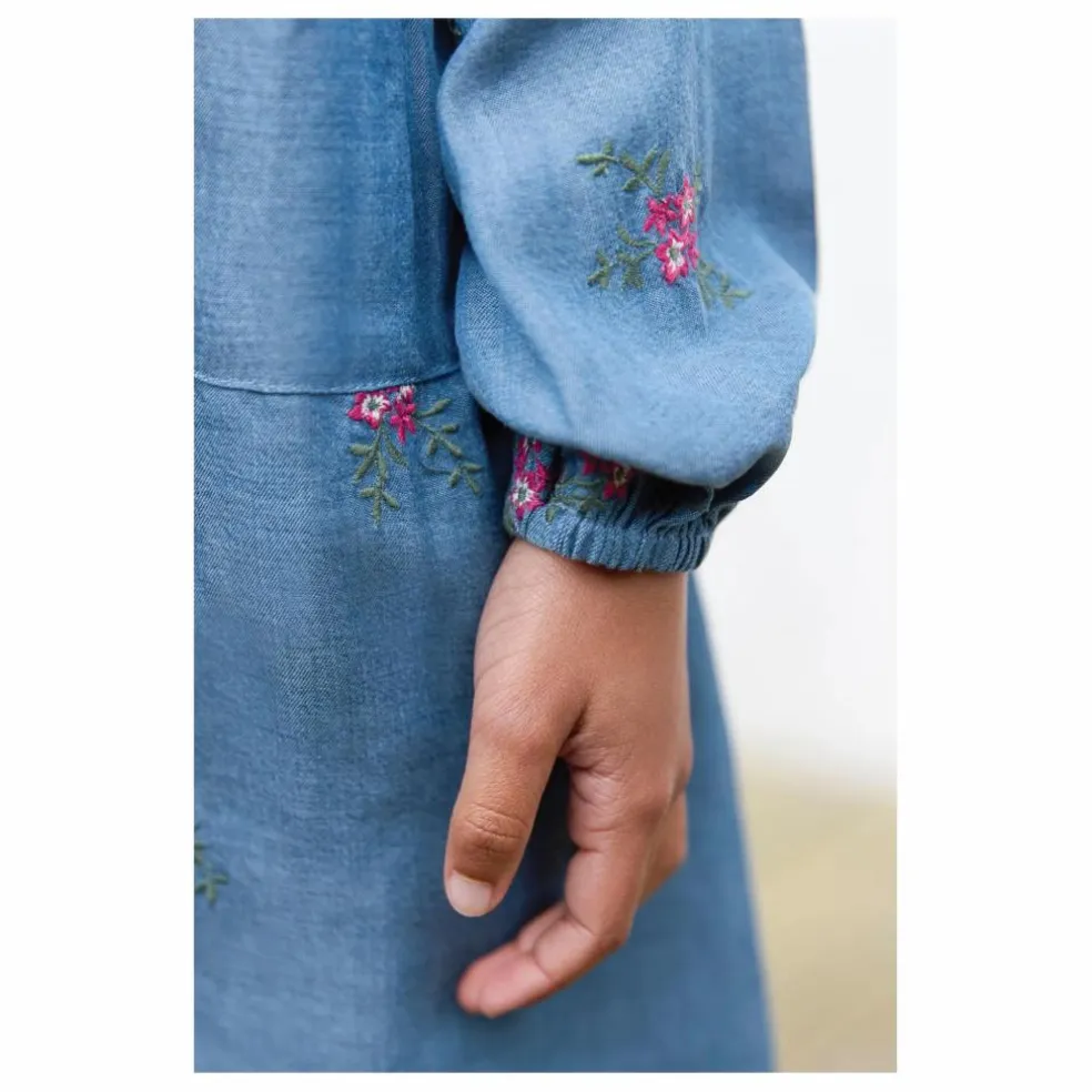 Robe Denim Brodée | Bleu