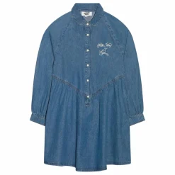 Robe Denim Brodée Shirley | Bleu jean