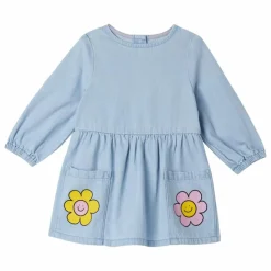 Robe Denim Fleurs | Bleu jean