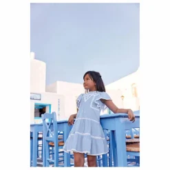 Robe Dentelle Volants | Bleu azur