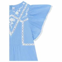 Robe Dentelle Volants | Bleu azur