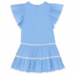 Robe Dentelle Volants | Bleu azur