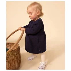 Robe en Tubique Matelassé Unie | Bleu marine