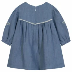 Robe Fleurie Denim | Bleu