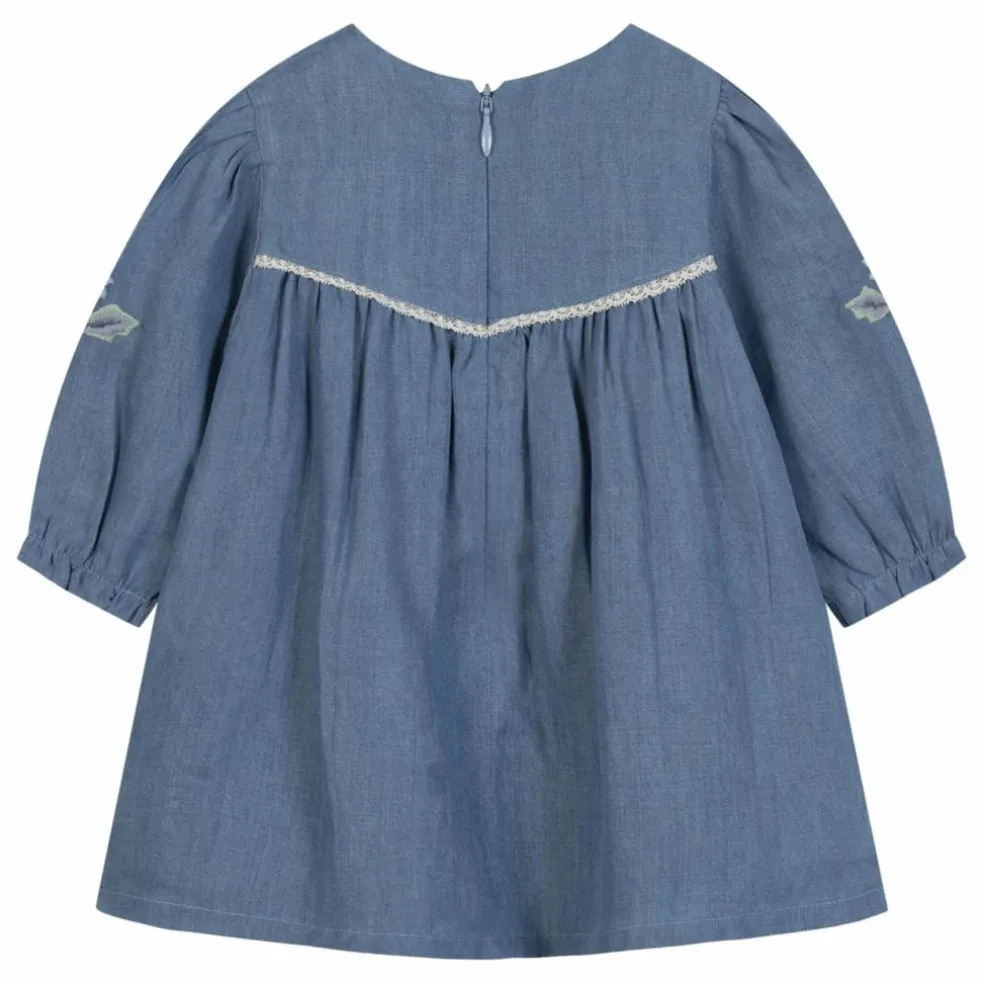 Robe Fleurie Denim | Bleu