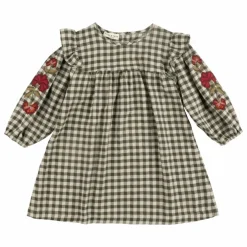 Robe Fleurie Vichy | Vert