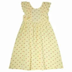 Robe Fleurs Volants | Jaune