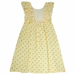 Robe Fleurs Volants | Jaune