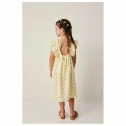 Robe Fleurs Volants | Jaune