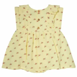 Robe Fleurs Volants Baby | Jaune