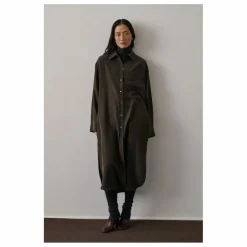 Robe Flora Soie | Kaki foncé
