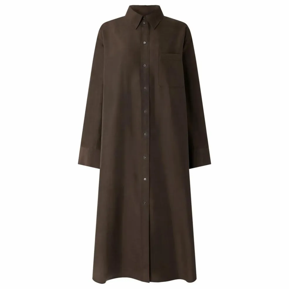 Robe Flora Soie | Kaki foncé
