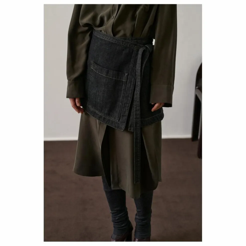 Robe Flora Soie | Kaki foncé
