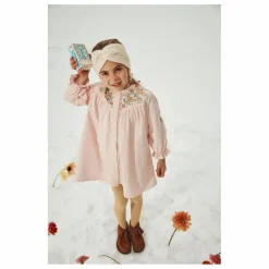 Robe Floriane Velours Côtelé Fin | Rose pâle