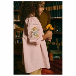 Robe Floriane Velours Côtelé Fin | Rose pâle