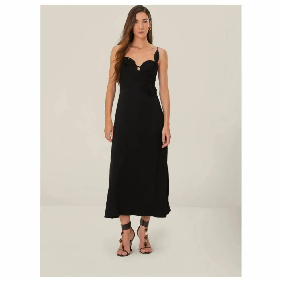 Robe Flowered | Noir