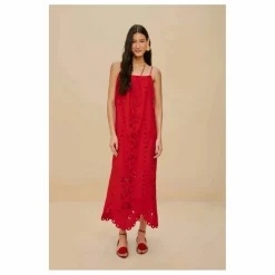 Robe Flowers Richelieu Lin | Rouge