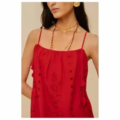 Robe Flowers Richelieu Lin | Rouge