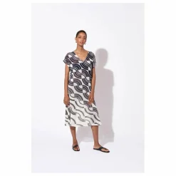 Robe Franca Module Mesh de Coton | Bleu marine