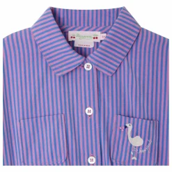 Robe Gisèle Rayée Coton Bio | Mauve