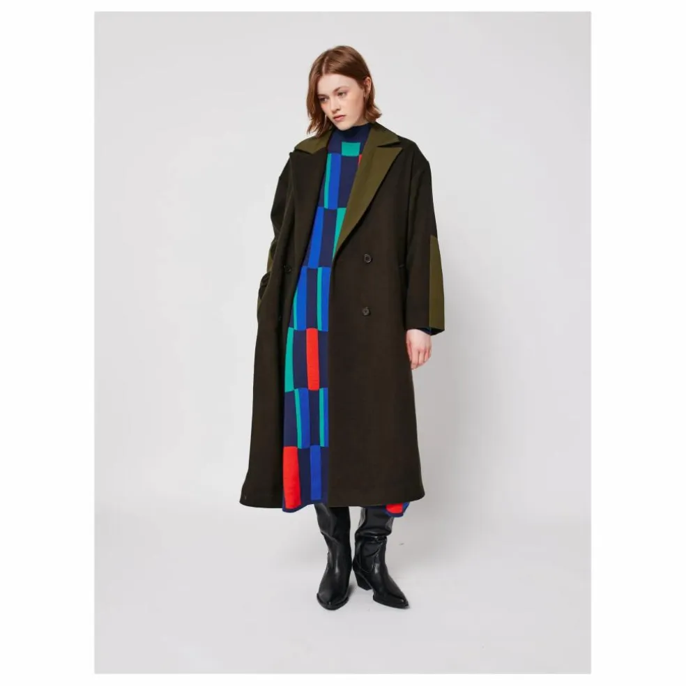 Robe Géométrique Jacquard Coton Bio - Collection Femme | Bleu