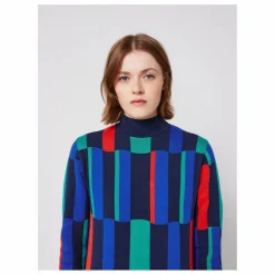 Robe Géométrique Jacquard Coton Bio - Collection Femme | Bleu