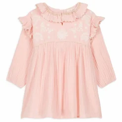 Robe Illi Brodée Volants | Rose poudré