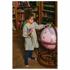 Robe Isatys Fleurie Velours Côtelé Fin | Bleu