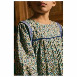 Robe Isatys Fleurie Velours Côtelé Fin | Bleu