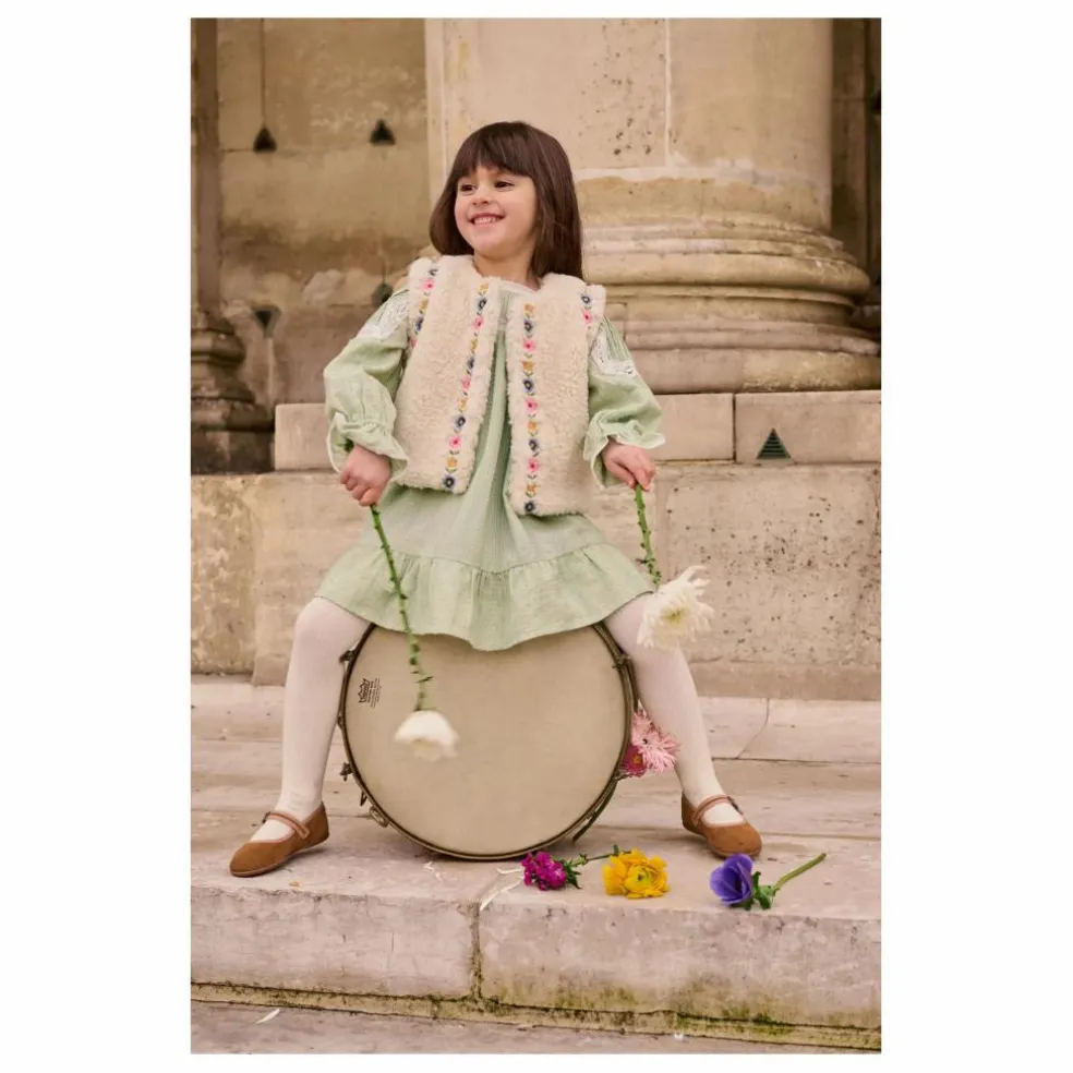 Robe Laureline Coton Bio | Vert amande
