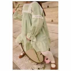 Robe Laureline Coton Bio | Vert amande