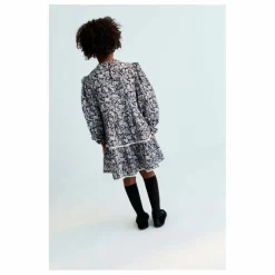 Robe Lilth Fleurie Double Gaze de Coton | Bleu marine
