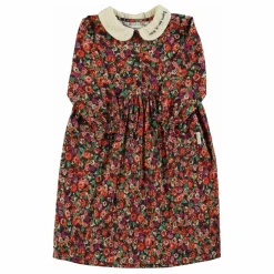 Robe Longue Col Claudine Fleurie | Noir