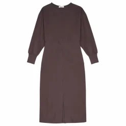 Robe Longue Femme Manches Chauve-souris en Coton Organique | Gris anthracite
