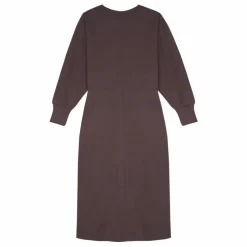 Robe Longue Femme Manches Chauve-souris en Coton Organique | Gris anthracite
