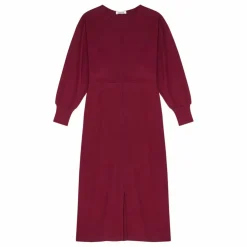 Robe Longue Femme Manches Chauve-souris en Coton Organique | Bordeaux