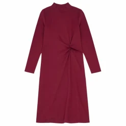 Robe Longue Nouée Femme Coton Organique | Bordeaux