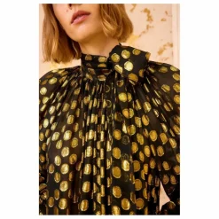 Robe Loretta Métallisée Soie | Noir