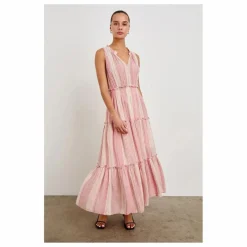 Robe Loulou Salerno Rayures | Rose poudré