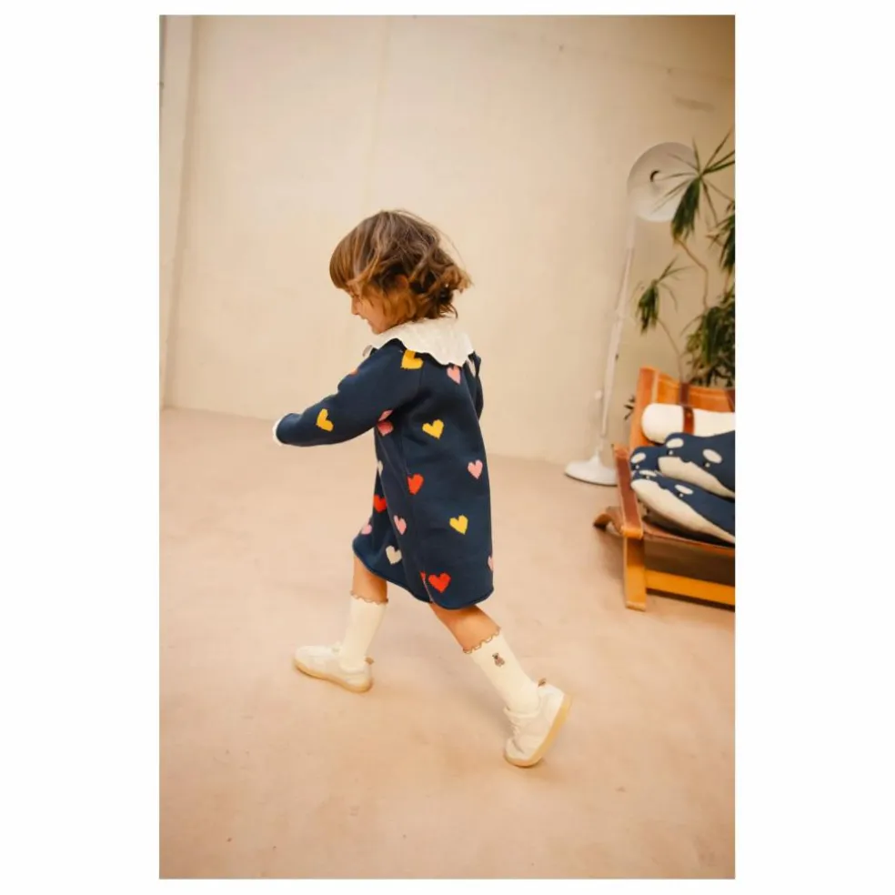 Robe Lovely Rainbow Coton Bio | Bleu marine