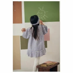 Robe Massilia Brodée Carreaux | Bleu