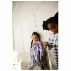 Robe Massilia Brodée Carreaux | Bleu
