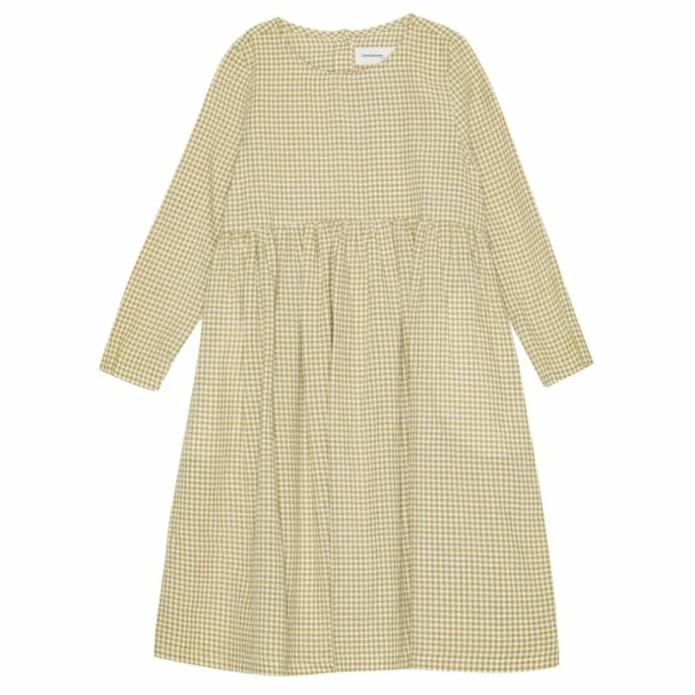 Robe Midi Vita Carreaux Coton Bio | Beige