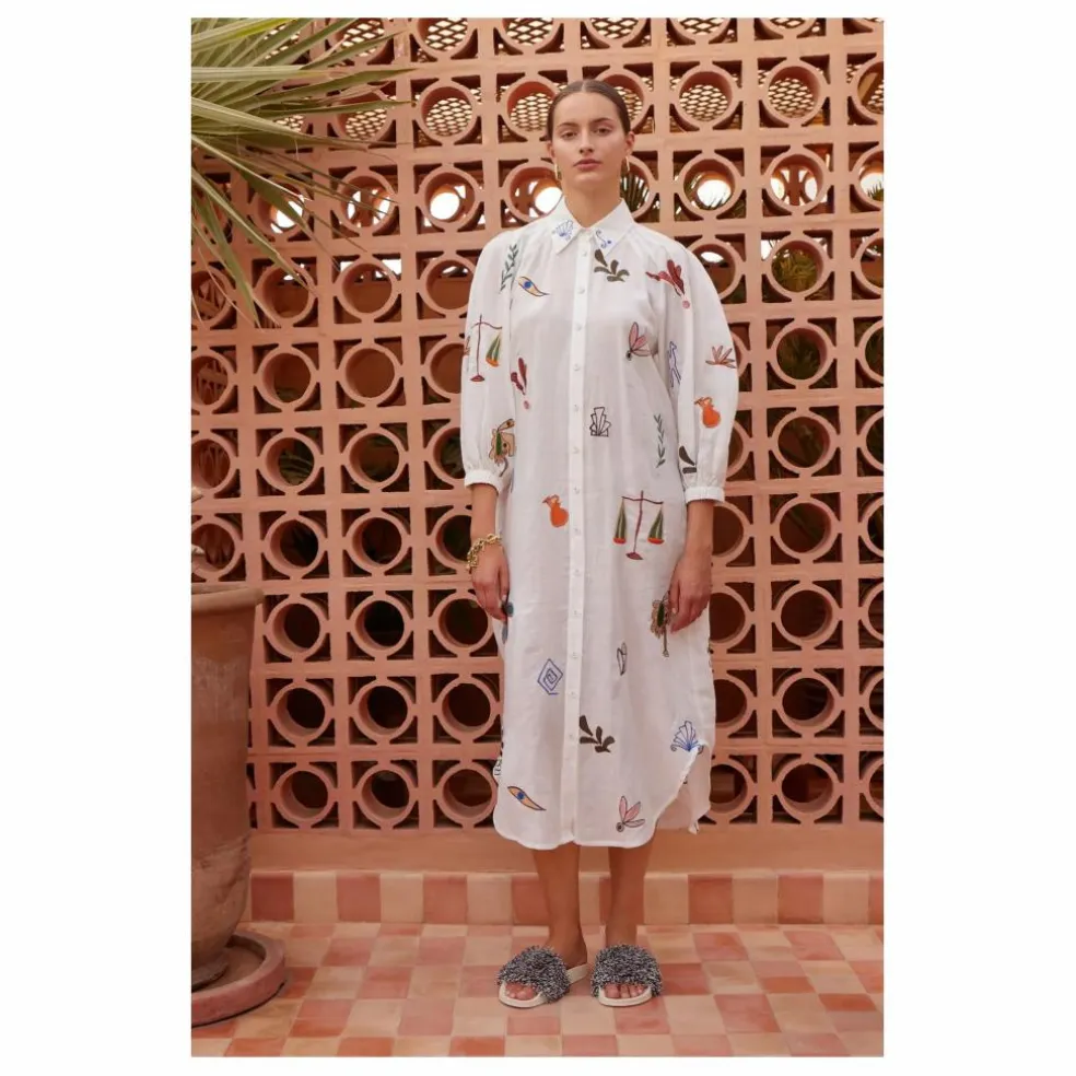 Robe Mina Brodée | Blanc